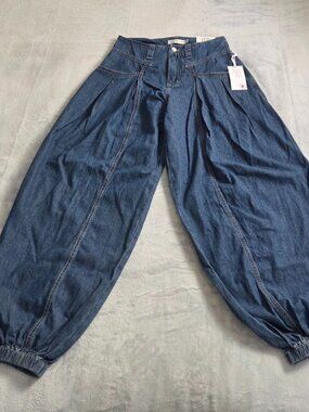 Torn by Ronny Kobo Premium Mid Rise Balloon Leg Ankle Jeans Womens Size 27 NWT